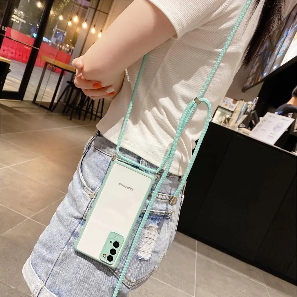 Strap Cord Chain Phone Case For Samsung Galaxy Note 20 Ultra S20 S10