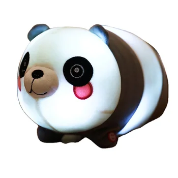 Cute round Shiba Inu plush toy light up panda doll children's bed pillow gift