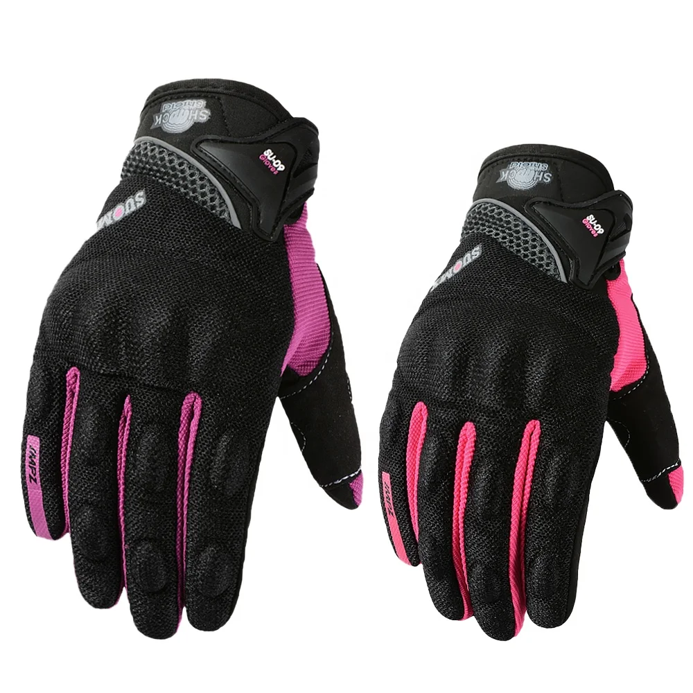 Gants de sport demi-doigt - Modèle vélo - Respirant - Anti-choc - Rouge - Sport
