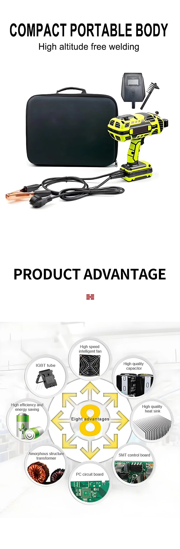 Handheld Arc Welding Machine with Inverter & DC Motor Portable Amended Board Hand-Welder New Condition