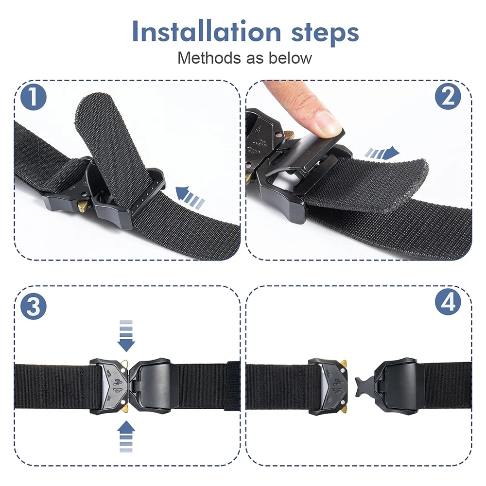 Men Multifunctional Hiking Rigger Nylon Web Work Belt with Heavy Duty Quick Release Buckle Tactical Belts