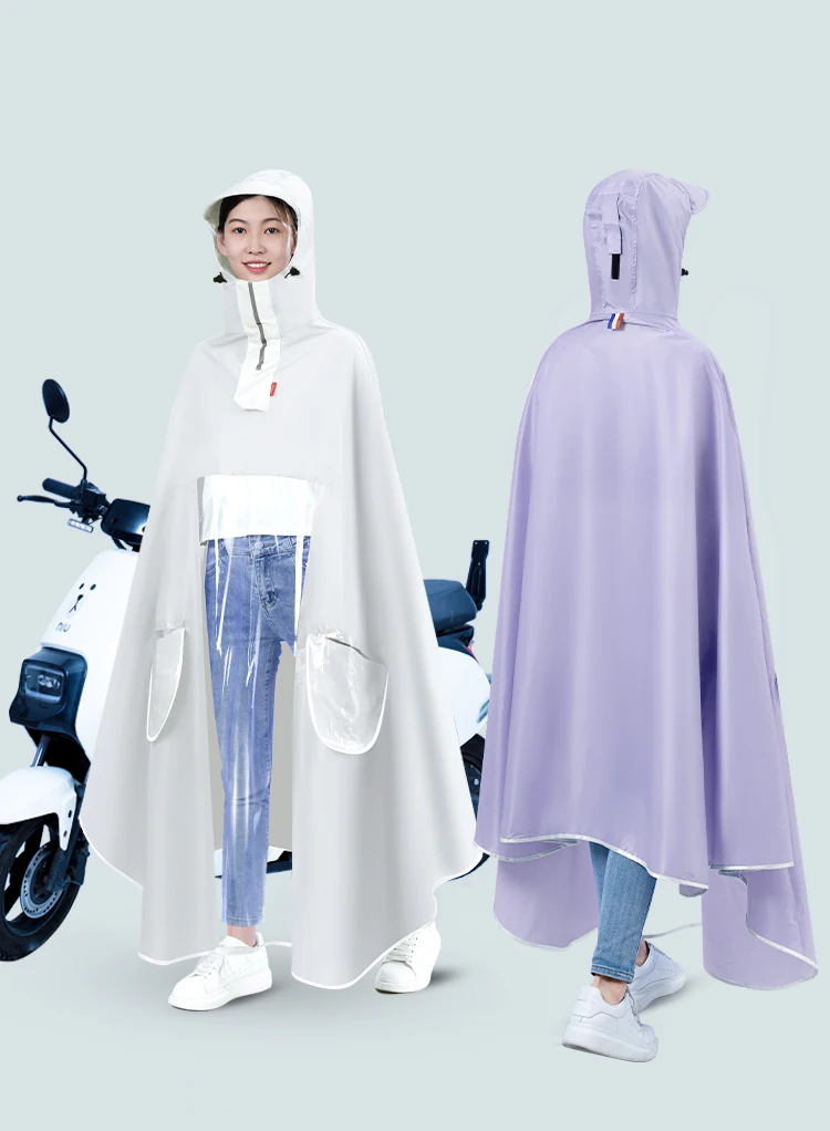 White Oxford cloth material rain gear bicycle rain coat motorcycle raincoat suitable for long-term use and travel manufacture