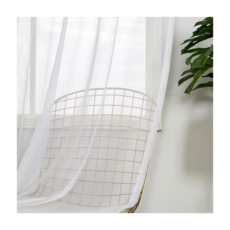 Элегантные прозрачные шторы из 100% полиэстера в европейском стиле со склада в США, мягкие белые тюлевые оконные шторы