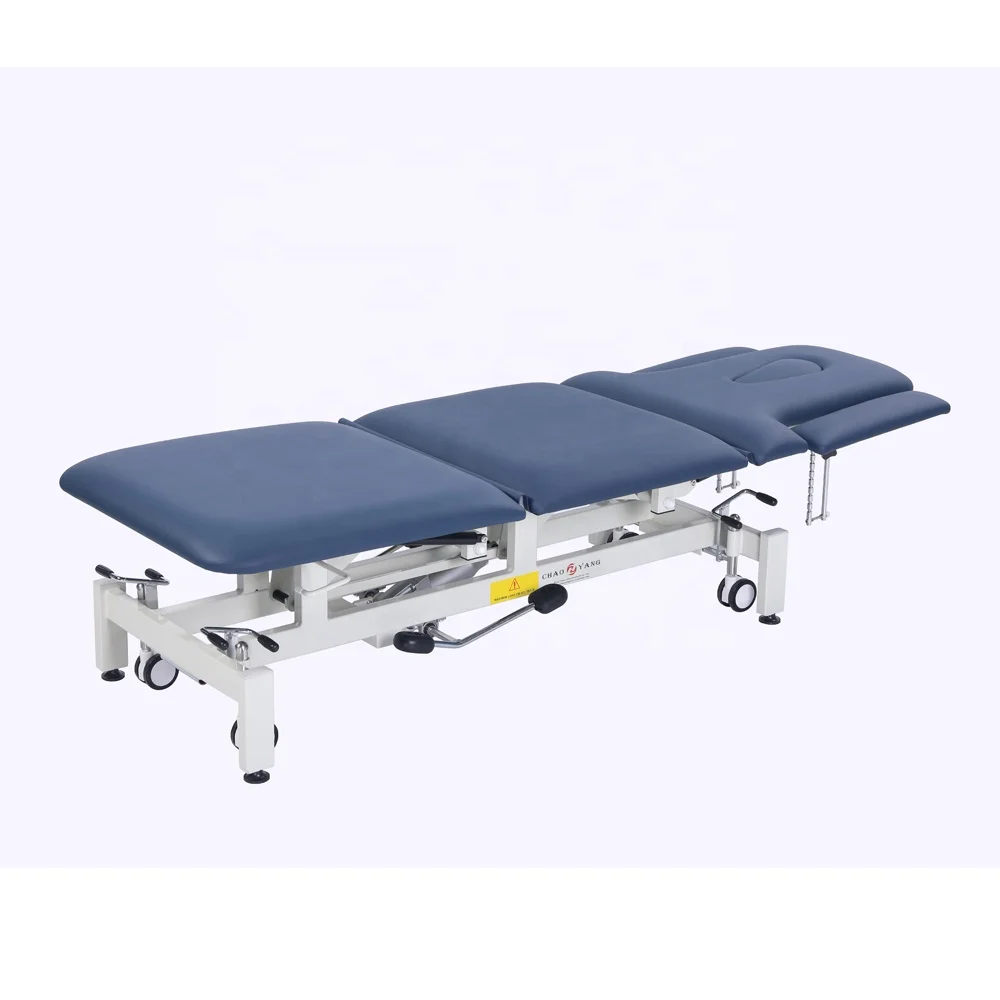 5-Section Height Adjustable Beauty Salon Metal Hydraulic Therapeutic  Massage Table Bed for Warehouse School Hotel Bedroom Use