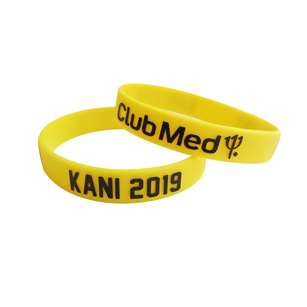 Free Design Custom Wrist Band Personalized Logo Rubber Bracelet Elastic Silicone Wristband