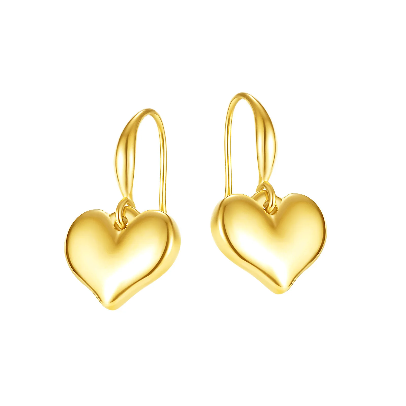Buy Gold Heart Earrings Online  Heart Shape Earrings Designs  KuberBoxcom