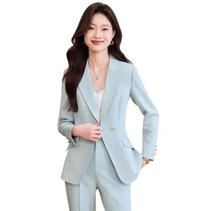 High Quality Suit Casual Women's Suit Long Pants Two-piece Set Elegant Women's Business Office Commuting Jacket&tailcoat Set
