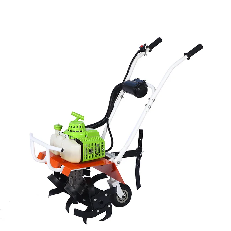 Mini Tiller Hand Push  Multifunctional Mini Gasoline Power  Tiller Machine
