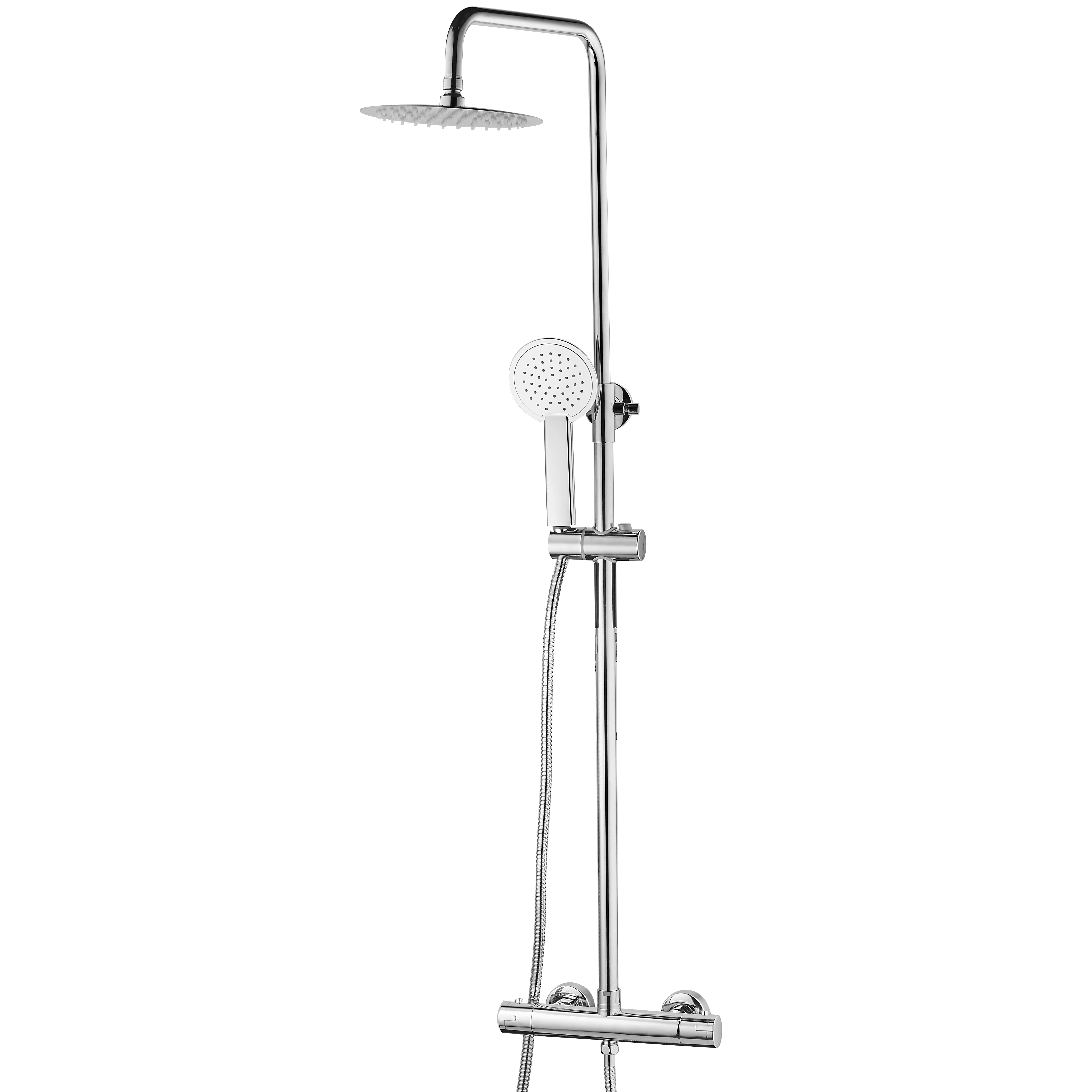 WRAS approved  KTW  Certificate Bathroom Round Rain  Brass Shower Column Thermostatic Shower Set