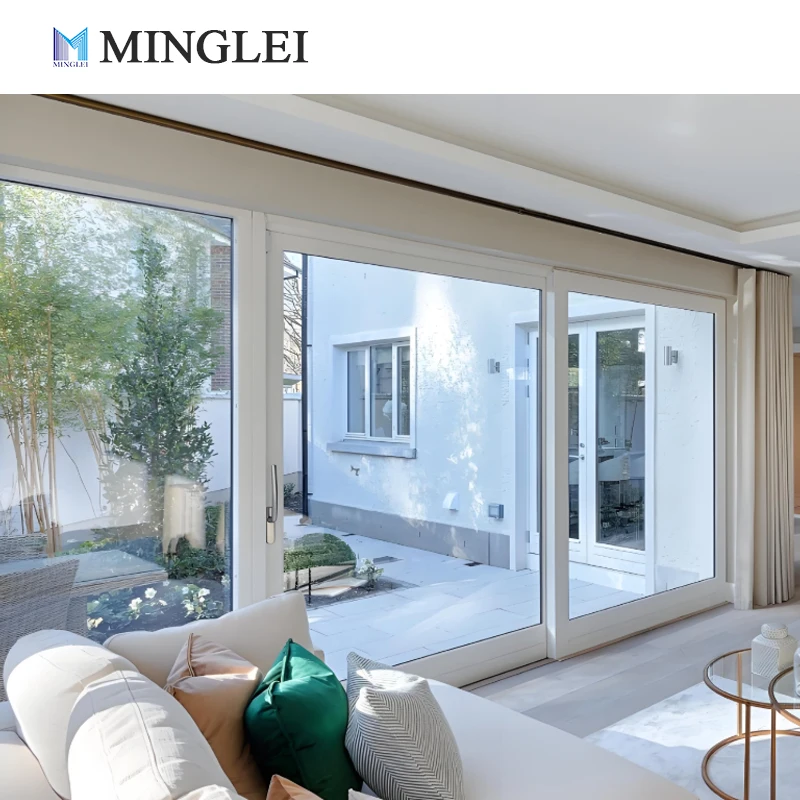 Minglei Aluminum Triple Panes Lift and Slide Doors and Windows Stacking Patio Glass Door