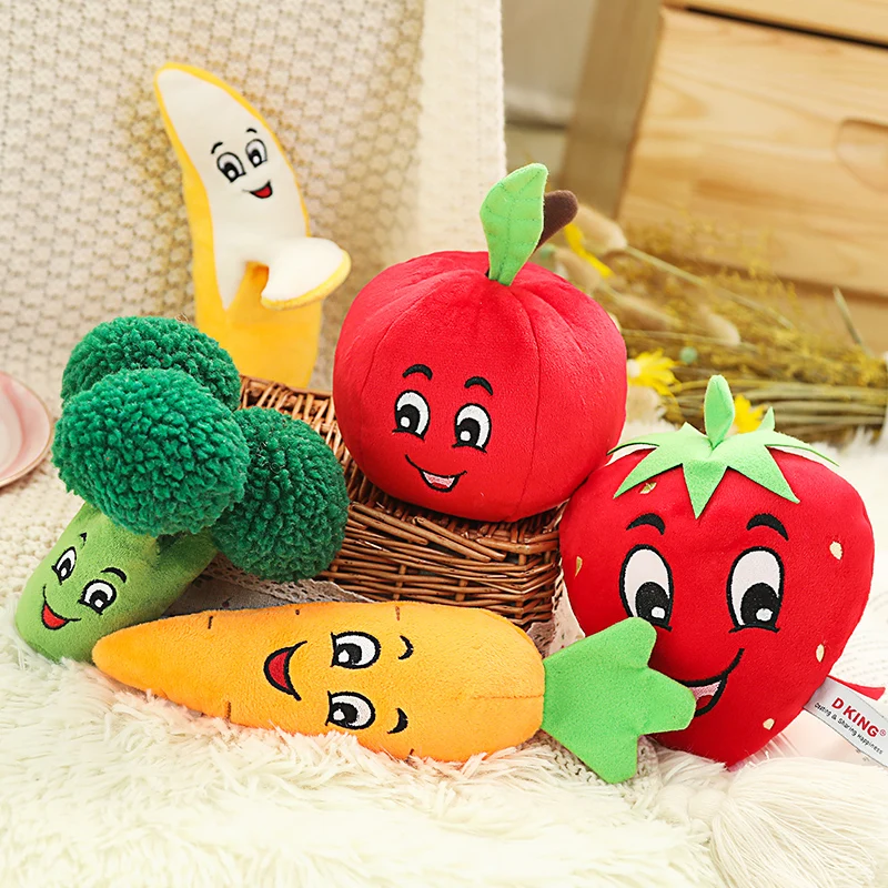 Zerodis Dog Plush Canvas Toy Vegetable Chew Squeak Toys With Catnip And BB Sounder For Teeth Cleaning, Gums Massage And Stress Relief (Squeaky