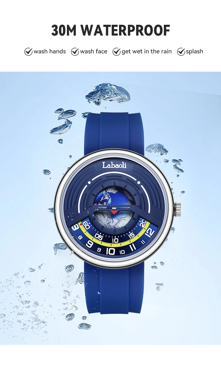 LABAOLI Top Brand Luminous Waterproof Custom logo Luxury Starry Sky Mens Quartz Sports Watch with Silicone Strap Quartz Watches