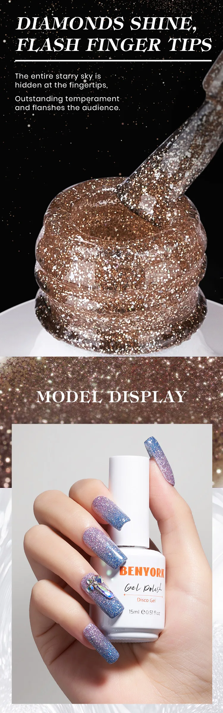 Wholesale 24 Colors Diamonds Gel Super Gloss High Strong Pigment