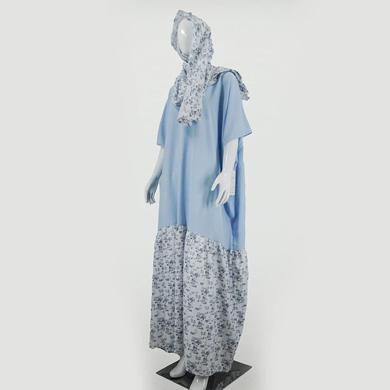 2025 Summer New Light Blue Shirt Dress Women's French Style Irregular Pieced Fishtail Hem Elegant Youthful Casual Maxi Dress