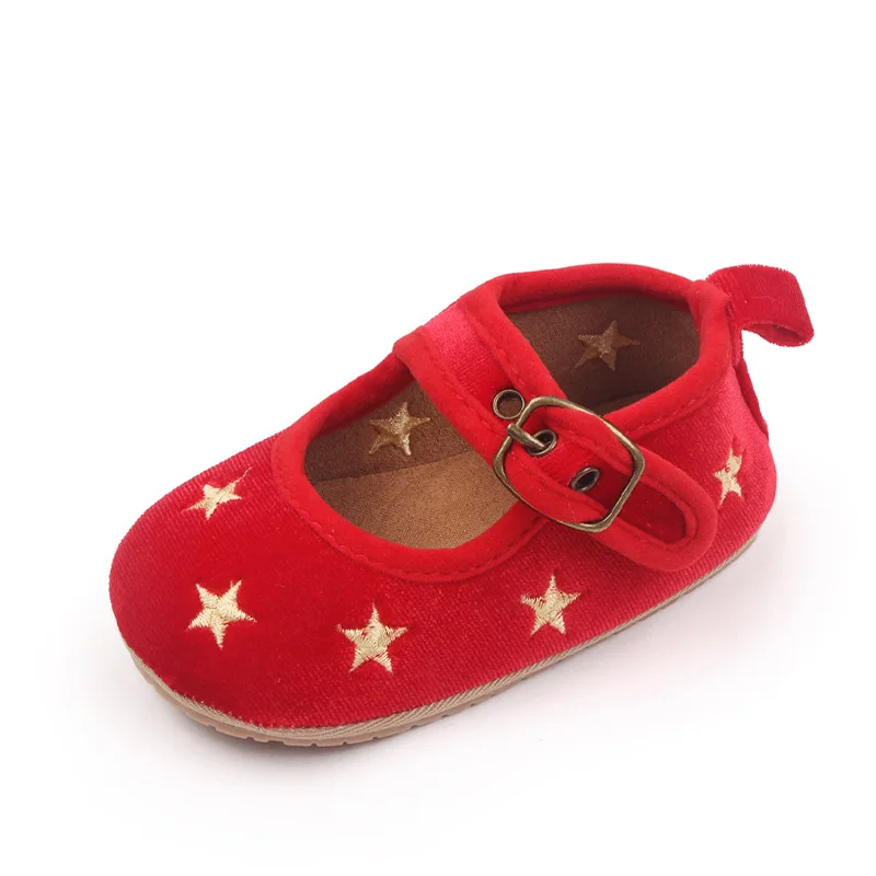 2025 Red Christmas Princess Girl Shoes for Baby Toddler Infant Newborn Mary Jane Flats Breathable and Anti-Slip Outsole details