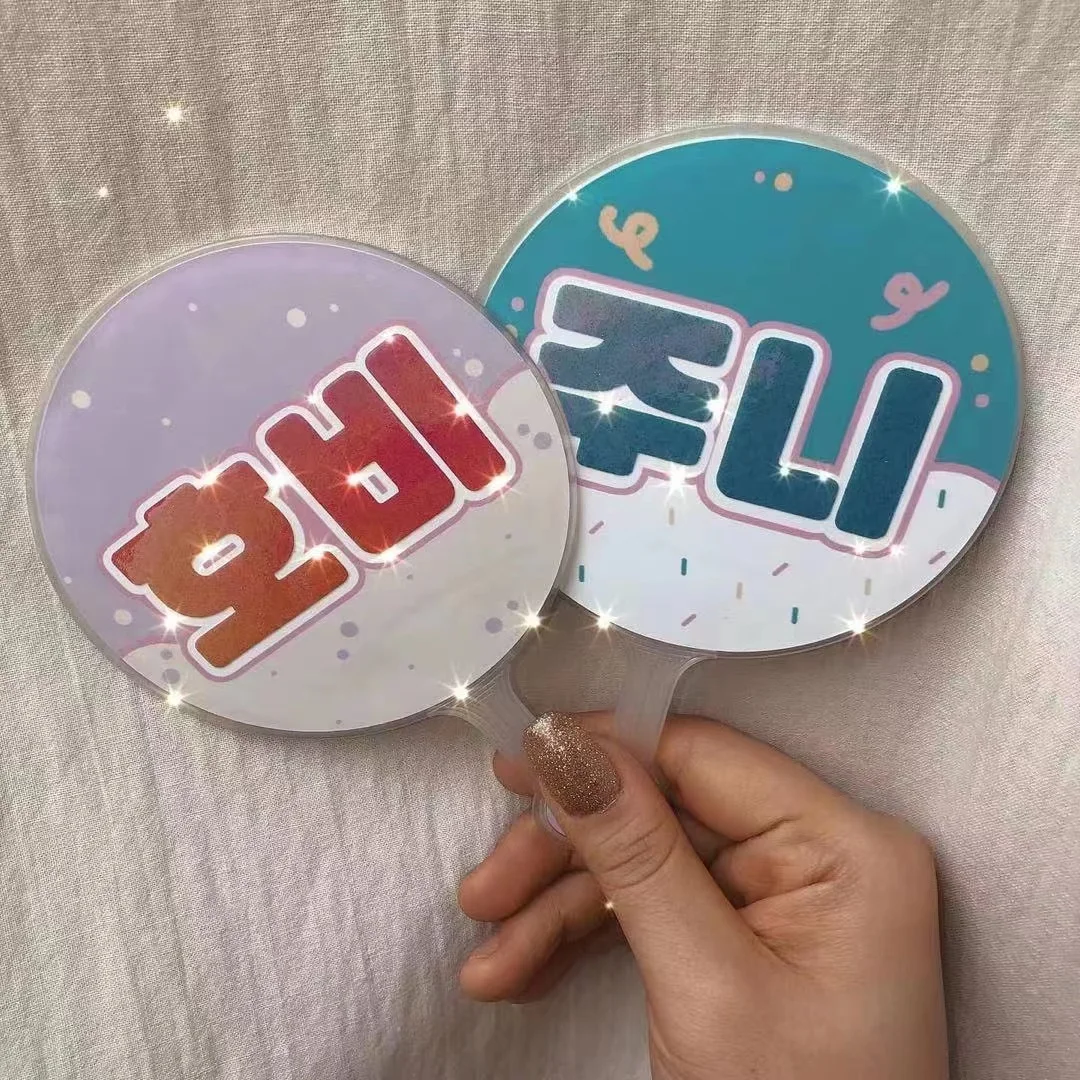 Custom Korean Group Kpop Picket Personalized Plastic PVC Mini Hand Fan