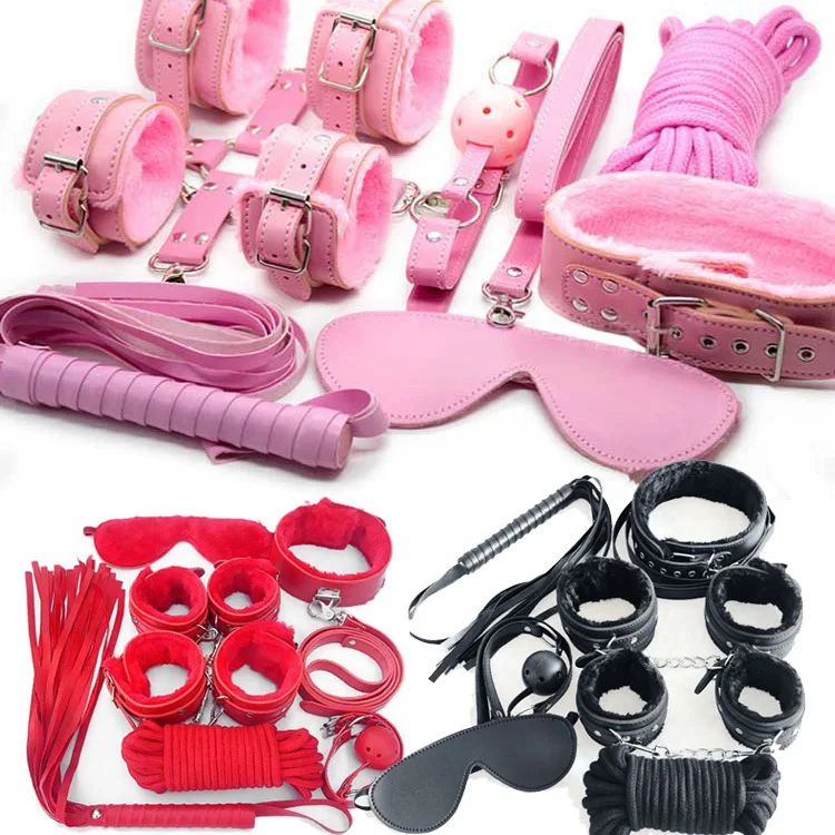 Sex Toys 7 pièces kit, 4 couleurs cuir fétiche bondage jouets érotiques  jouet sexuel pour couple meubles produit sexuel pour couple QQ006