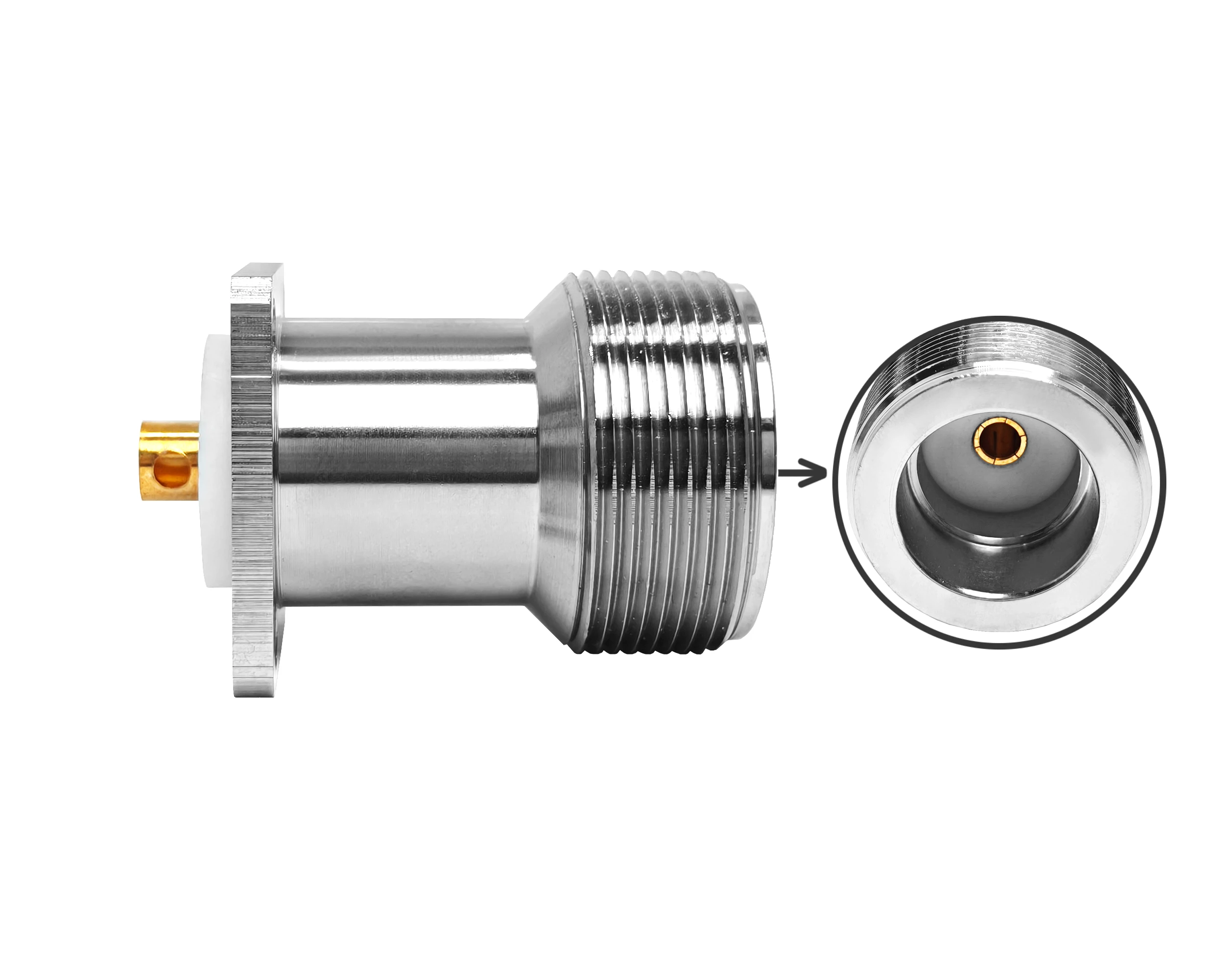 50Ohm Rohs Rf Coaxial Connector LC Female Jack 4holes Flange Solder Coaxial Cable Adapter