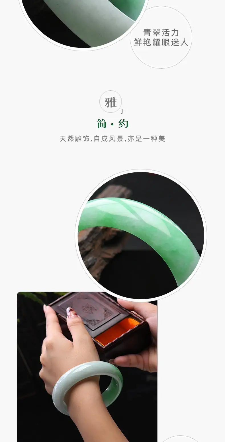 YQ443 free shipping natural emerald Gemstone Cuff jadeite 59.5mm inner diameter jade Bangle and jade bracelet