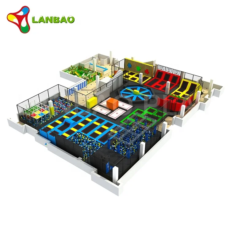 
 Океан тема гимнастика барабан крытый батут с защитной сеткой  