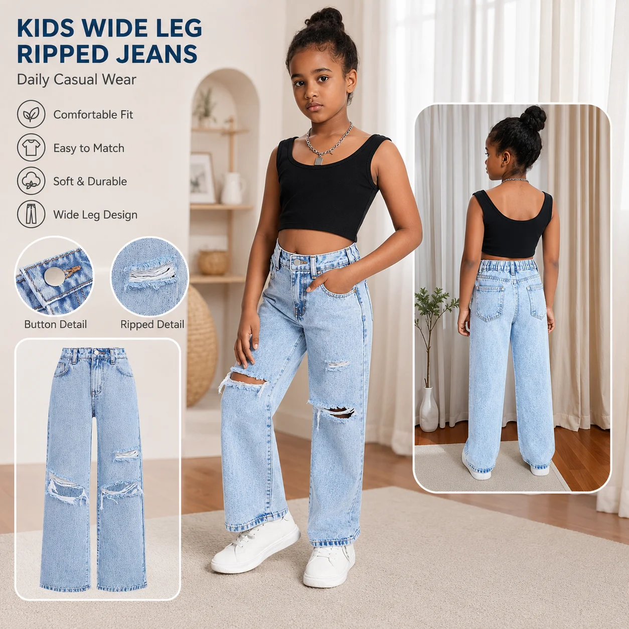 High Quality Vintage Embroidered Logo Flared Denim Pants for Women Girl's Jeans Women's Jeans