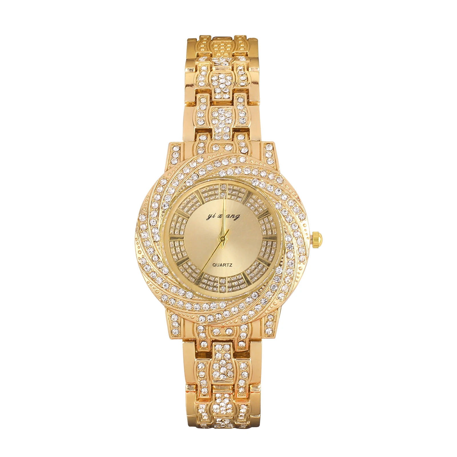 EG Quartz gold tone watch with dressy and crystal bling style Women main image 2