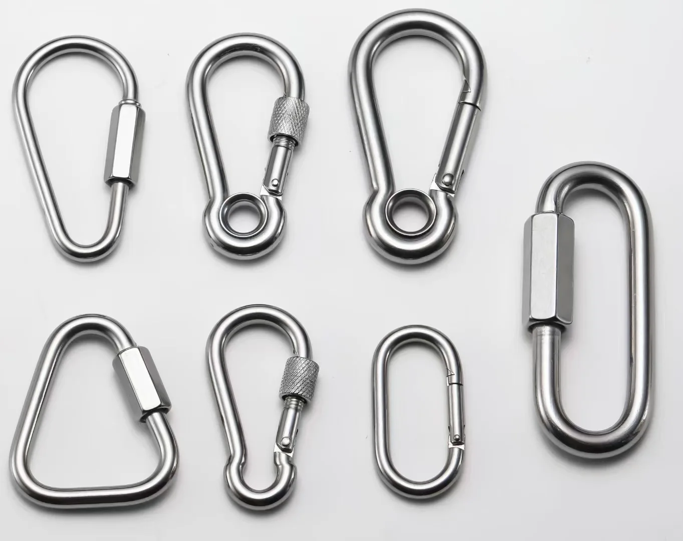 Stainless Steel Heavy Duty Carabiner Clips With Round Hole Snap Hook