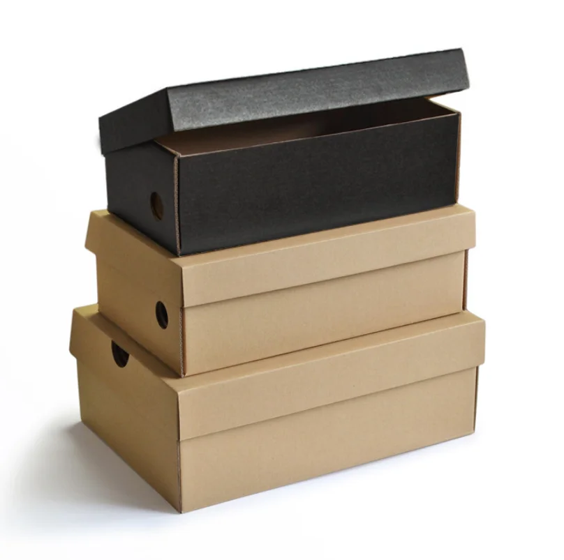 Custom Shipping Boxes Black Corrugated Cardboard Mailer with Gold Foil Embossing for Shoes Socks Garments Gifts Wraps Packaging