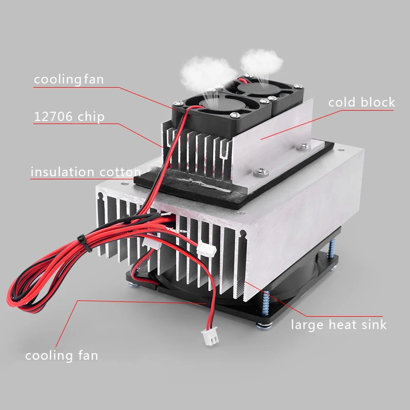 Thermoelektrischer Kühler, DC12V DIY Semiconductor Thermoelektrischer Kühler Peltier Refrigeration Water Cooling Device für die Kühlung von kleinen