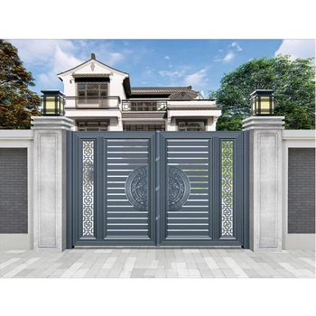 Latest Main House slide Automatic Entrance Design Electric Outdoor Trackless Aluminum Driveway Folding Gate