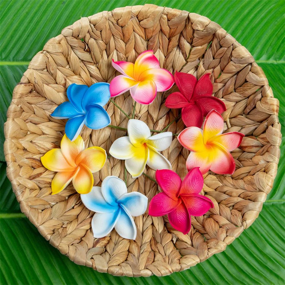 琉球*海花セール　カラフル エアファーン　0529-1 8CM EVA Foam Frangipani Hair Pick - Island Hawaii Decor