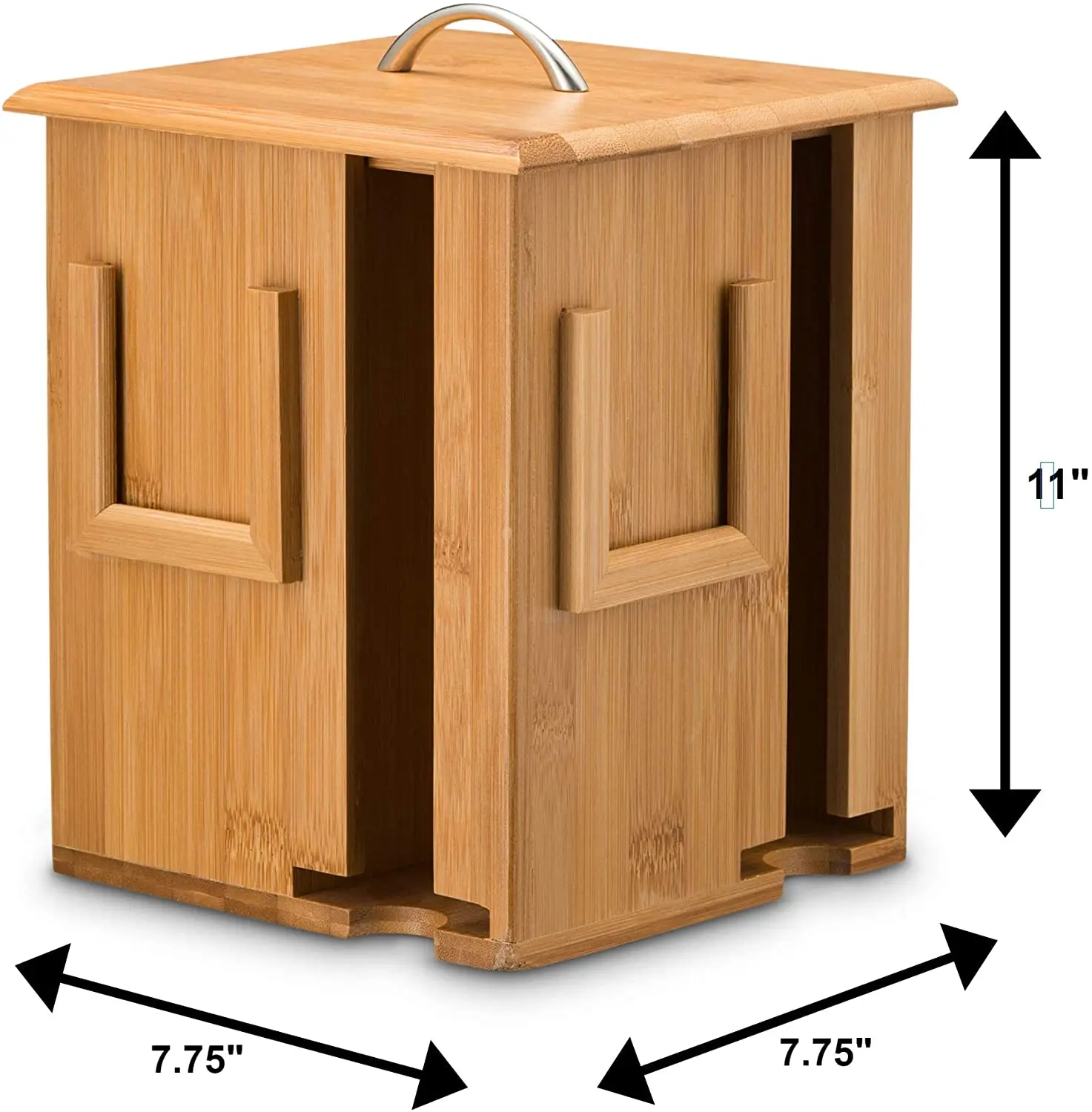 Zen Earth Bamboo Tea Storage Box - Adjustable Compartments, Handmade Wooden Organizer