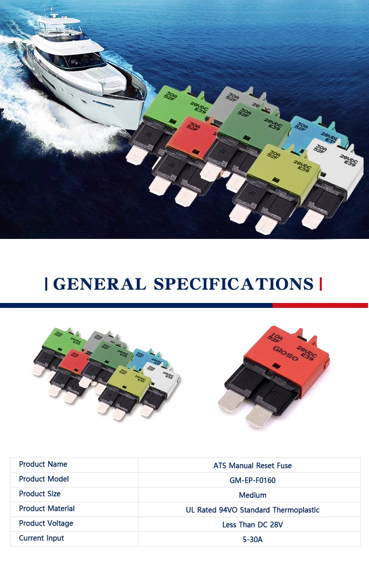 Genuine Marine Hand Reset Car Fuse For Boat Marine Yacht Caravan Rv