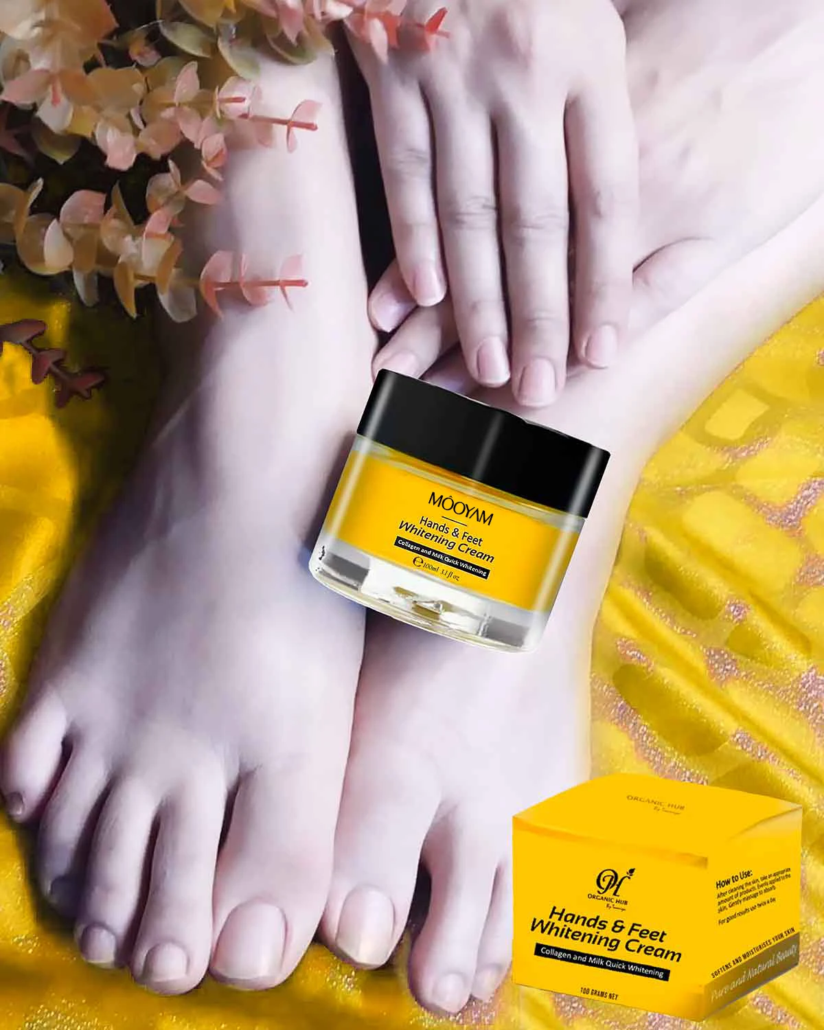 Organic Hand and Feet Whitening Cream for Black People Skin Collagen and Milk Brightening Whitening Cream