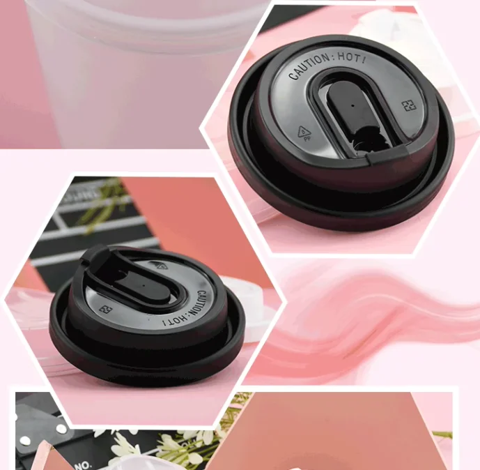 PP Multifunctional Split Injection Cover 90mm Disposable Leakproof Cup Plastic Lid For Coffee Cup