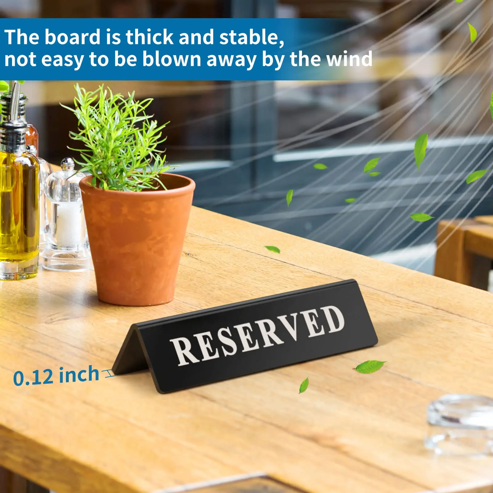 2x8 Inches Custom Printing Desk Sign Guest Reservation Table Notice Seat Sign Acrylic Reserved Table Tent Signs