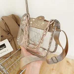 2026 New Luxury Women's Transparent Chain Handbag Stylish Waterproof Shoulder Crossbody Bag Fashionable Clear Purse