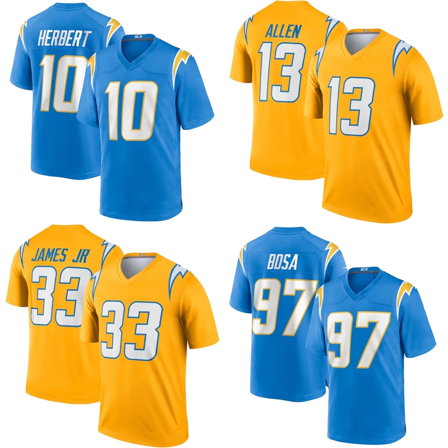Wholesale Wholesale Los Angeles City Stitched American Football Jersey  Men's Charger S Blue Team Uniform #10 Justin Herbert #13 Allen From  m.