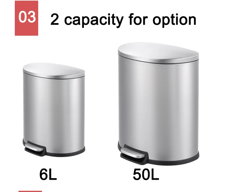 Wholesale 50l Large Capacity Kitchen Foot Pedal Garbage Bin Stainless