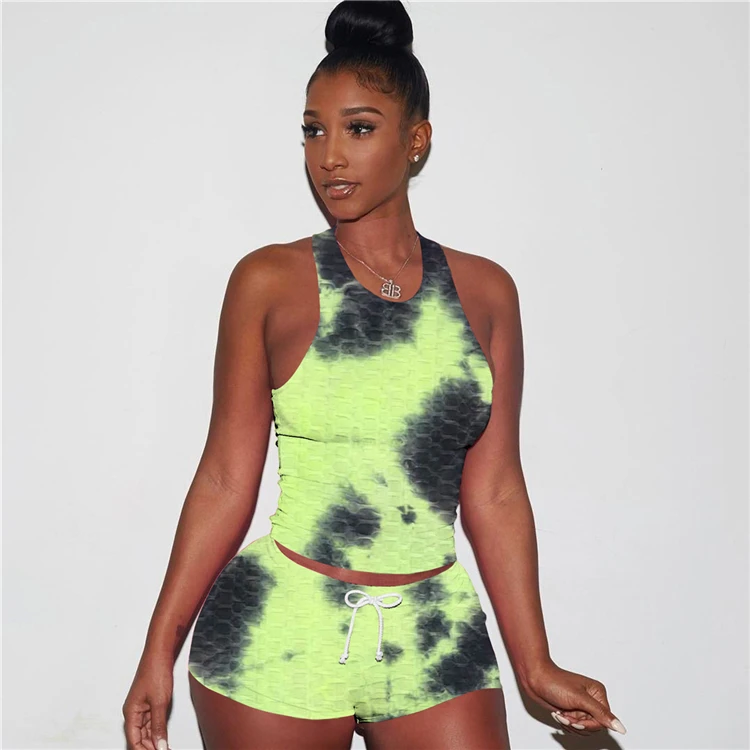 MOEN Tie Dye conjunto 2 piezas de mujer Fashionable  Women New Arrival Women 2 Piece Sets Two Piece Short Pants Set