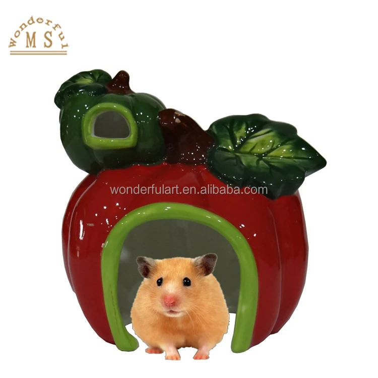 Best sales fruit and vegetable cartoon mushroom ceramic bird nest pet hamster/dog/bird cage houses porcelain cat feeders
