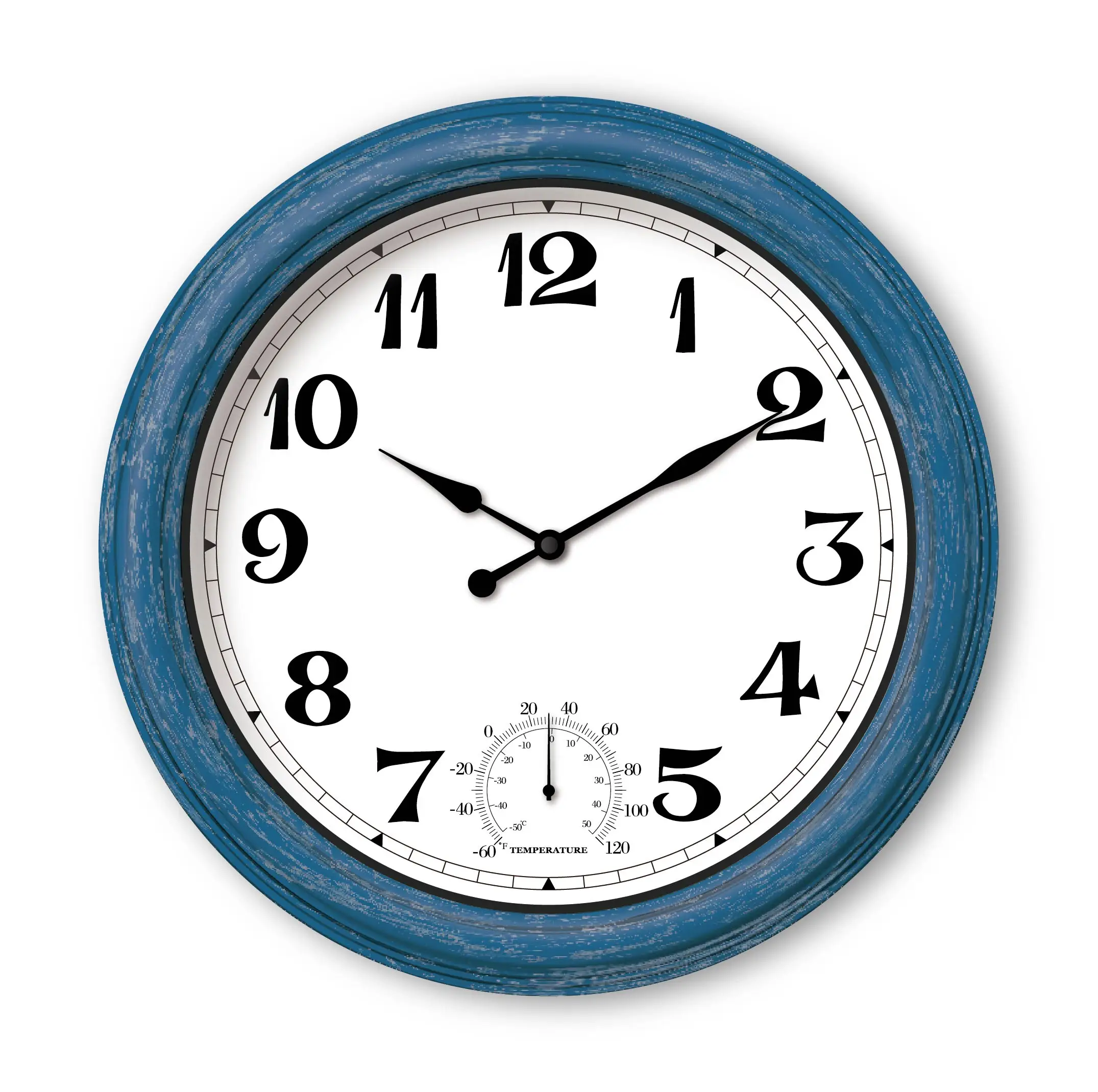 Винтажные круглые бесшумные кварцевые настенные часы в стиле ретро с термометром пластиковые старые наружные водонепроницаемый производитель