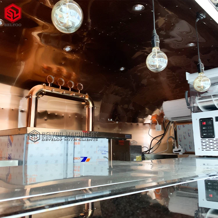 Belyoo Customized Stage Trailer Coffee Carts Mobile Marketing Stage Truck Mobile Bar Trailer Vintage Food Truck