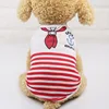 Navy striped vest red
