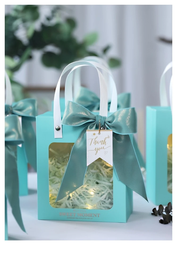 Wholesale Luxury Custom Clear Window Gift Wrapping Bag Valentine's Day