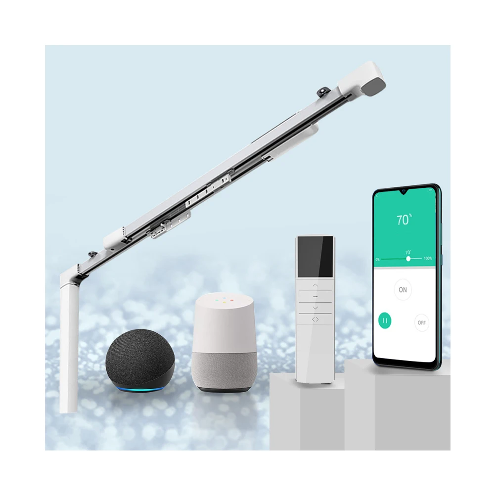 ZSHINE Motorized Curtain Rail Track High Quality Extendable Aluminum Track Remote WiFi Connectivity Home Window