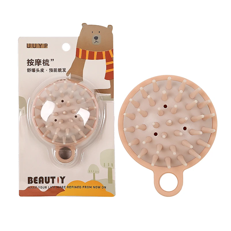 Professional Oval Scalp Exfoliator Detangling Shampoo Massager Comb Wet Dry Hair Brush ABS Silicone Brown Green Hooks Easy Dry Habd4b6c03b01477a840008eb0cda8e8ac
