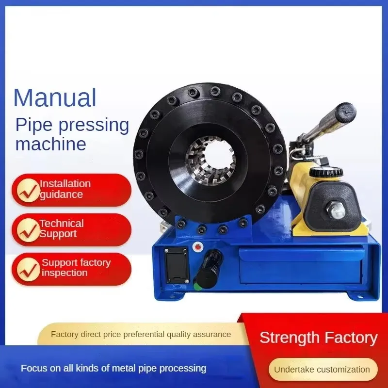 TEBAK Portable Hydraulic Tubing Crimping Machine - Compatible with 1/4 - 1 Inch 2SN, 2SC Rubber Hoses for Crimping Purposes