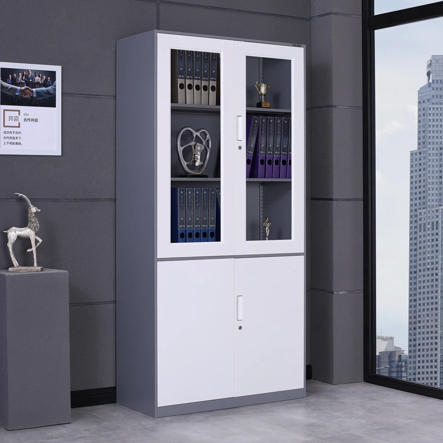 Двухуровневые шкафы для хранения документов armarios de office чехол книг со стеклянной