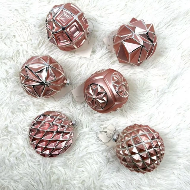 100mm Glass Ornaments Decorative Hanging Christmas Bauble Hand-made Decoration Christmas Glass Ball